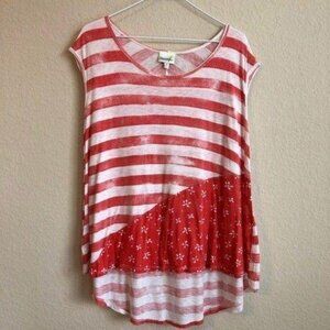 Anthropologie Tank Top Porridge Striped High Low